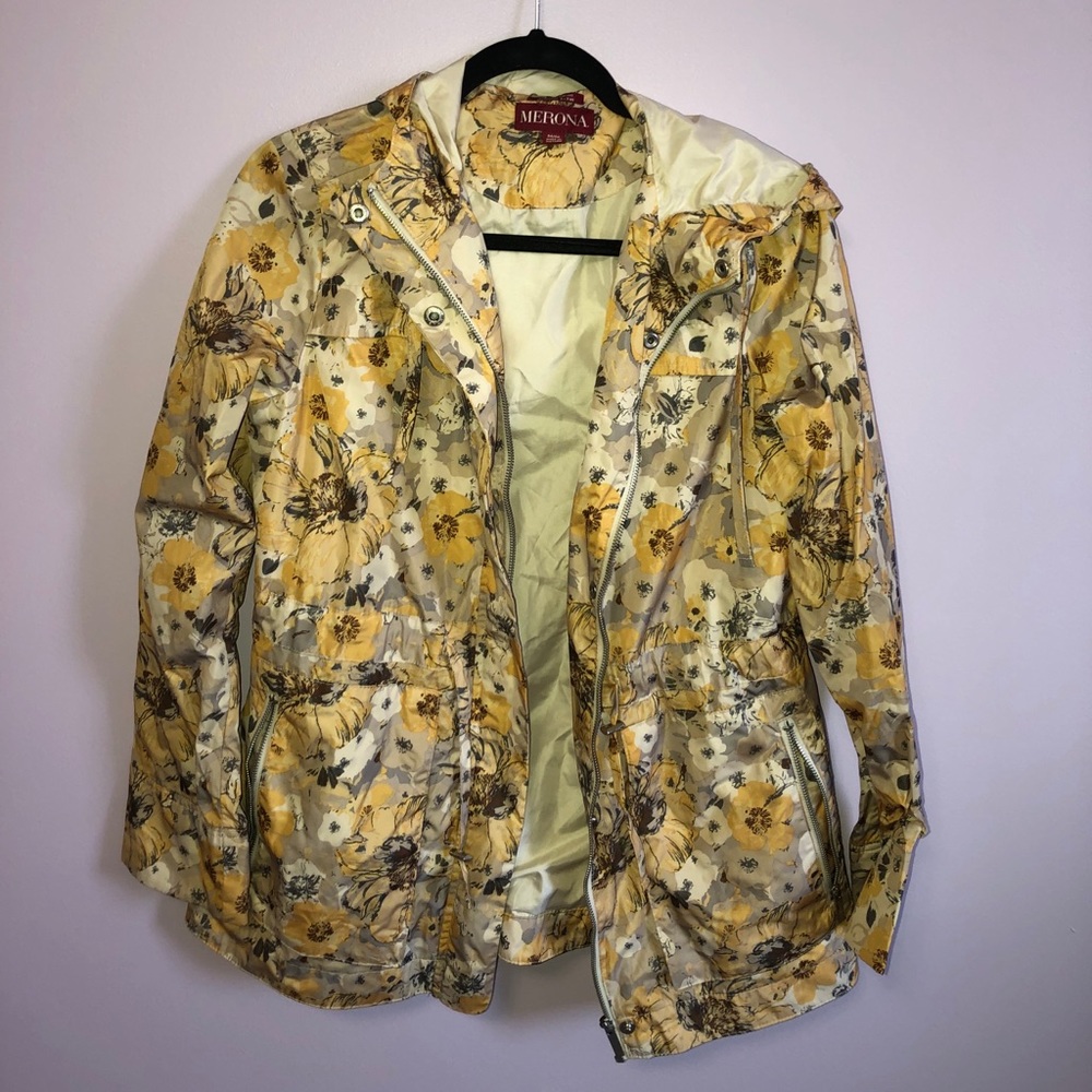 Yellow Floral Rain Jacket